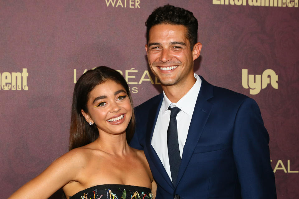 Sarah Hyland and fiancé Wells Adams (pictured in 2018) planned to get married on Aug. 8. (Photo: Gabriel Olsen/Getty Images)