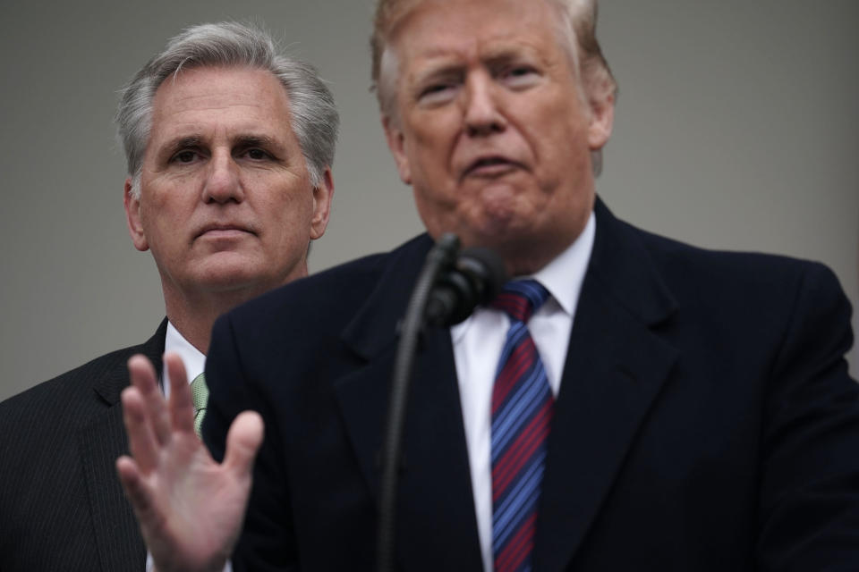 President Trump speaks as he joined by House Minority Leader Kevin McCarthy in the Rose Garden of the White House on January 4, 2019. / Credit: Getty Images