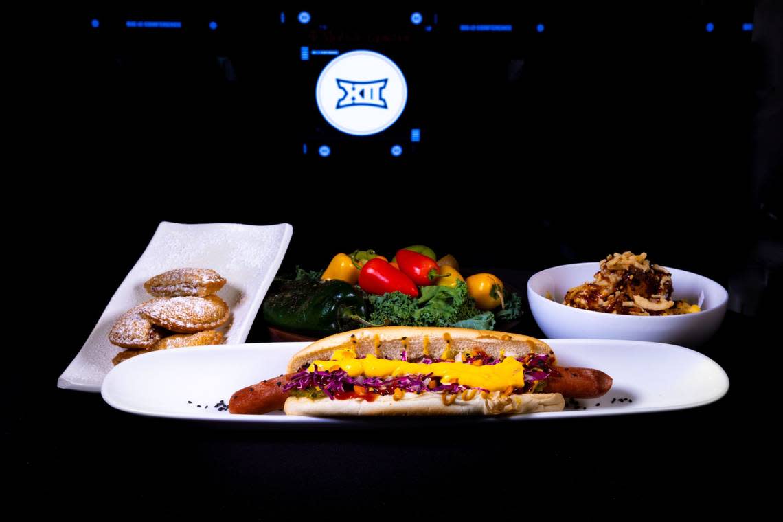 The Big 12 has announced an expanded food menu of school-themed items for its conference basketball tournaments in Kansas City.