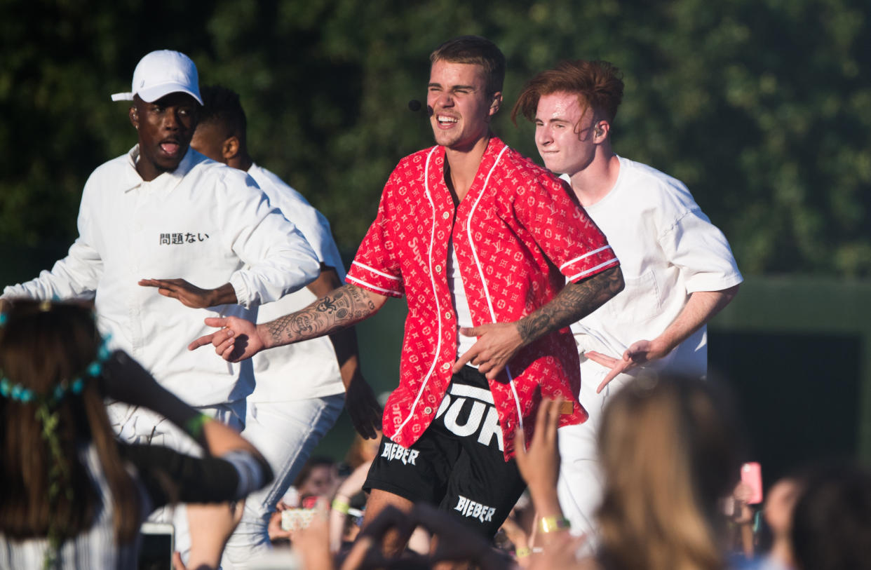 LONDON, ENGLAND - JULY 02:  Justin Bieber performs at Hyde Park on July 2, 2017 in London, England.  (Photo by Samir Hussein/Samir Hussein/Redferns)