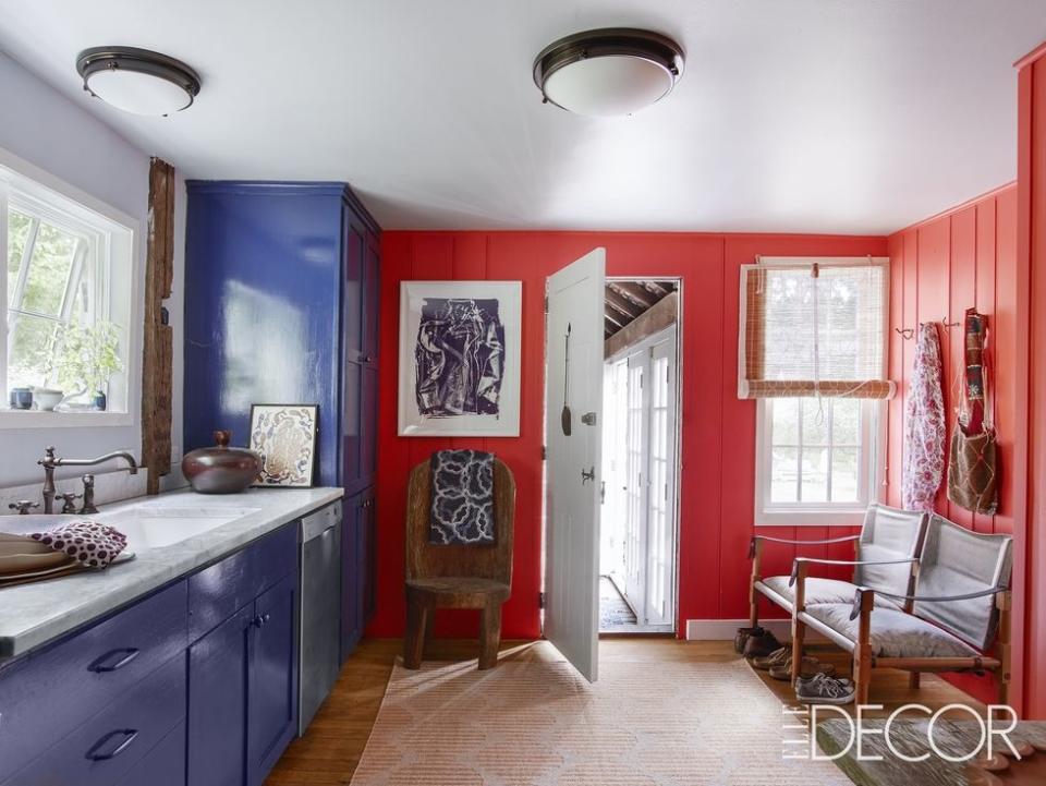Blue and Red Kitchen