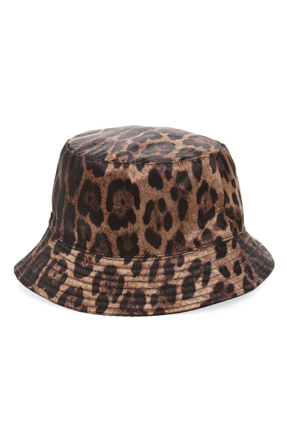 Steve Madden Leopard Spot Reversible Bucket Hat