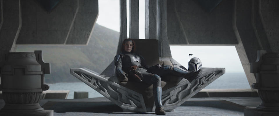 Bo-Katan Kryze (Katee Sackhoff) in The Mandalorian. (Still: Walt Disney Studios)