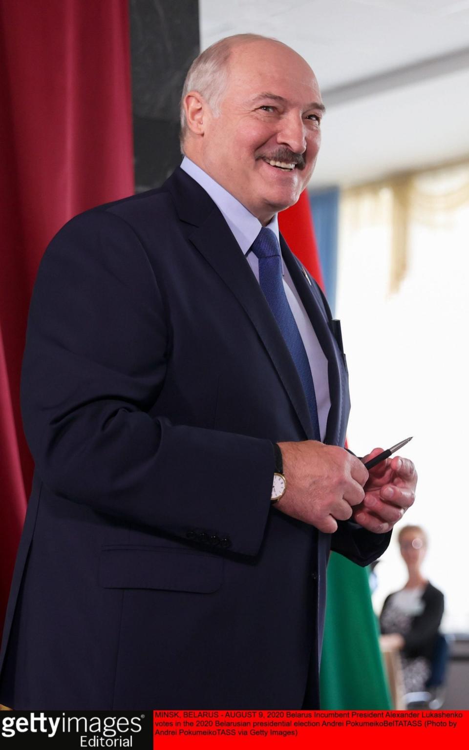 Alexander Lukashenko votes in the Presidential election  - Andrei Pokumeiko/TASS