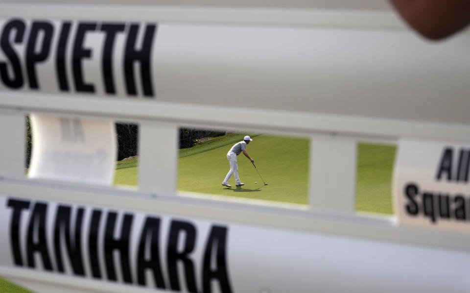 Lining up for a putt