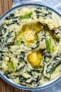 <p>Colcannon is a traditional Irish dish made of <a href="https://www.delish.com/cooking/recipe-ideas/recipes/a50630/perfect-mashed-potatoes-recipe/" rel="nofollow noopener" target="_blank" data-ylk="slk:creamy mashed potatoes;elm:context_link;itc:0;sec:content-canvas" class="link ">creamy mashed potatoes</a> and some green veggie. Most typically you'll find <a href="https://www.delish.com/cooking/a23026249/how-to-cook-cabbage/" rel="nofollow noopener" target="_blank" data-ylk="slk:cabbage;elm:context_link;itc:0;sec:content-canvas" class="link ">cabbage</a> or kale, paired with some green aromatics like leeks and chives. Here, we opt for a scallion and kale combo for vibrant color and deeper, nuttier flavors.<br><br>Get the <strong><a href="https://www.delish.com/cooking/recipe-ideas/a30778318/colcannon-recipe/" rel="nofollow noopener" target="_blank" data-ylk="slk:Best Colcannon recipe;elm:context_link;itc:0;sec:content-canvas" class="link ">Best Colcannon recipe</a></strong>.</p>