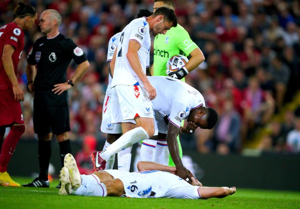 Joachim Andersen was headbutted by Darwin Nunez at Anfield on Monday night (Peter Byrne/PA) (PA Wire)