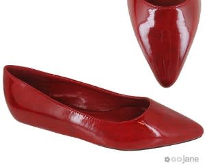 Distressed Patent Pointy Toe Flat