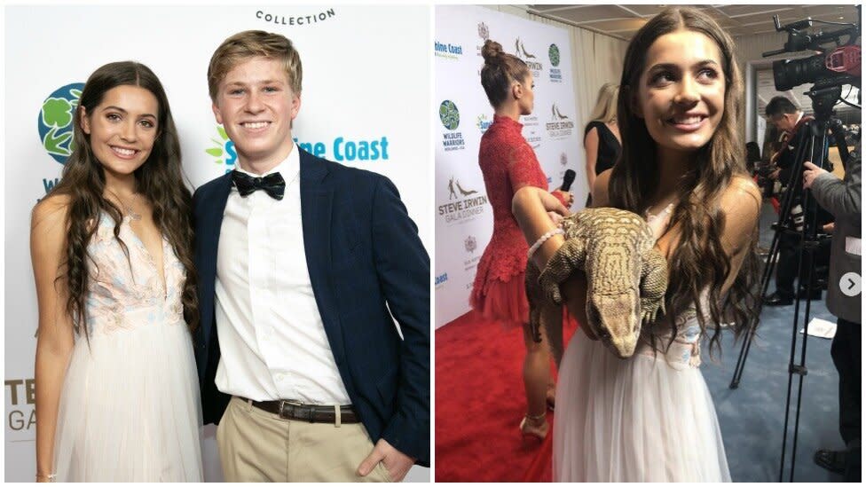 Robert Irwin stepped out with fellow animal lover Emmy Perry at a gala in LA last week. Photo: Getty Images/Instagram