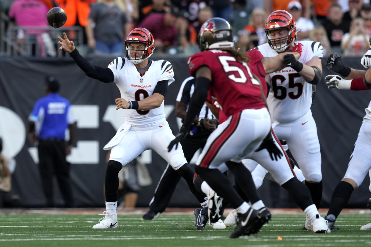 QB Joe Burrow throws a TD pass in his first game since wrist surgery, but Bucs beat Bengals 17-10