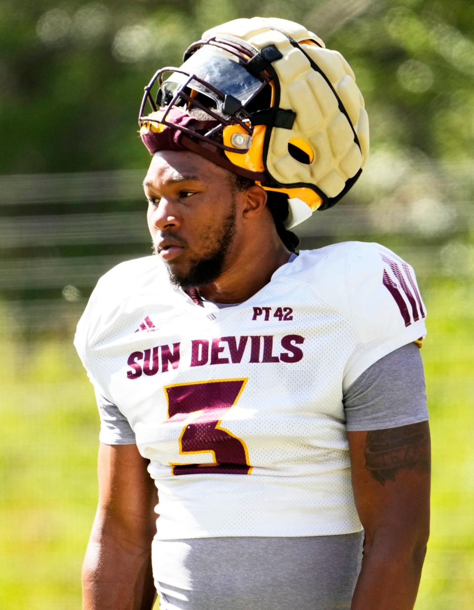 Arizona State defensive lineman Clayton Smith (3) during workouts at Camp Tontozona in Payson on Aug. 10, 2023.