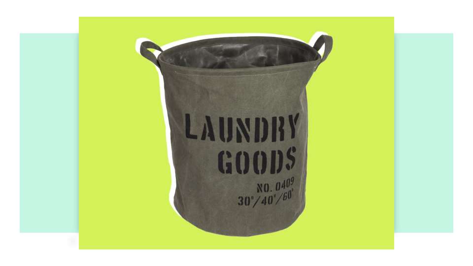 This army-inspired basket can store plenty of linens.