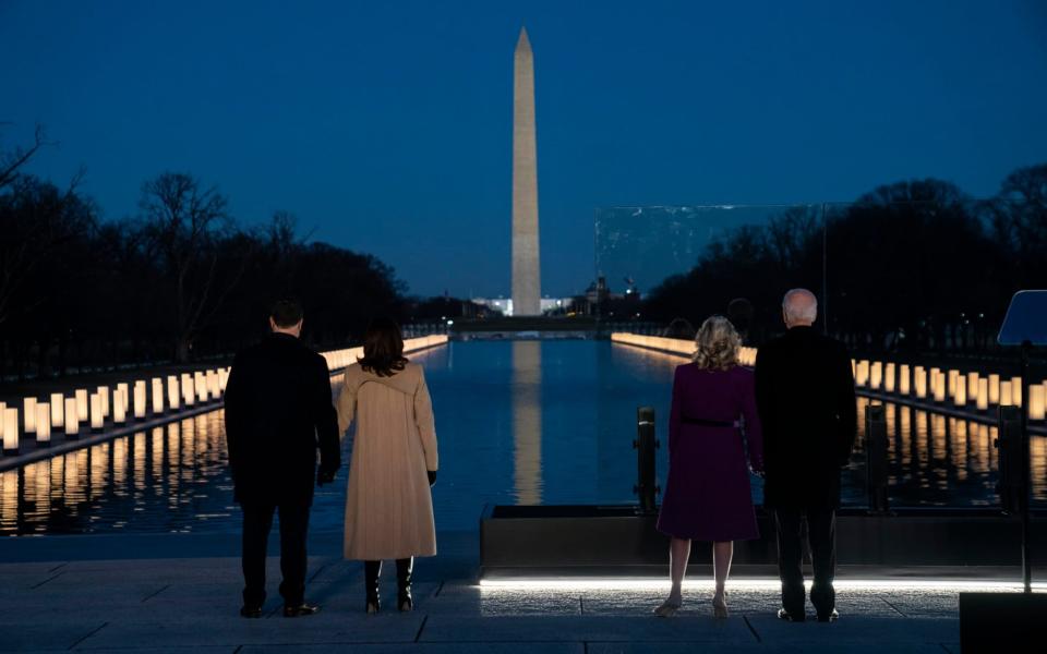 Biden and Harris, with their partners, paid tribute to America's Covid victims - AP