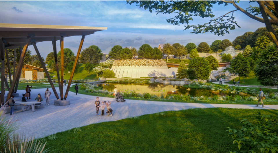 A rendering of Columbia’s Finlay Park after a $21.5 million renovation.