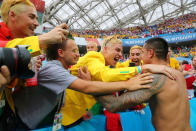<p>However, he was welcomed jubilantly by his fans who had travelled to Russia </p>