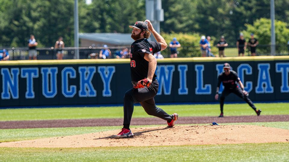 Ball State baseball's Trennor O'Donnell pitched 7.1 innings in the team's NCAA Regional tournament game against host Kentucky on Friday, June 2, 2023.