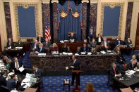 Lead manager House Intelligence Committee Chairman Adam Schiff speaks at impeachment trial at the U.S. Capitol in Washington