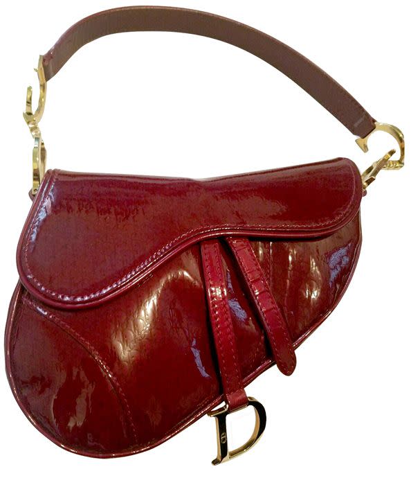 Patent Leather Saddle Bag