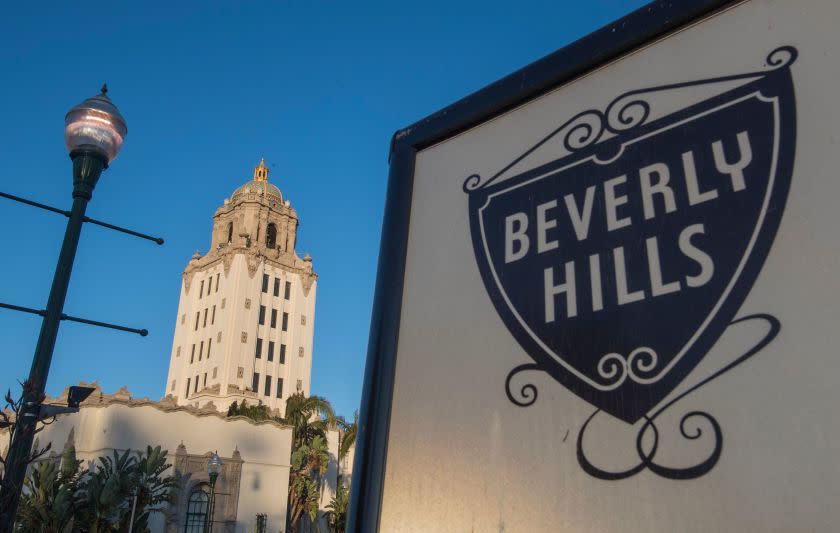 View of the Beverly Hills City Hall which was opened in 1932 at Beverly Hills, California on August 29, 2019. (Photo by Mark RALSTON / AFP) (Photo credit should read MARK RALSTON/AFP via Getty Images)