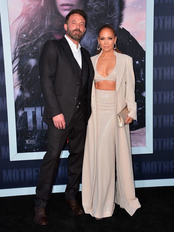 JLo y Ben Affleck acudiendo juntos a una premiere