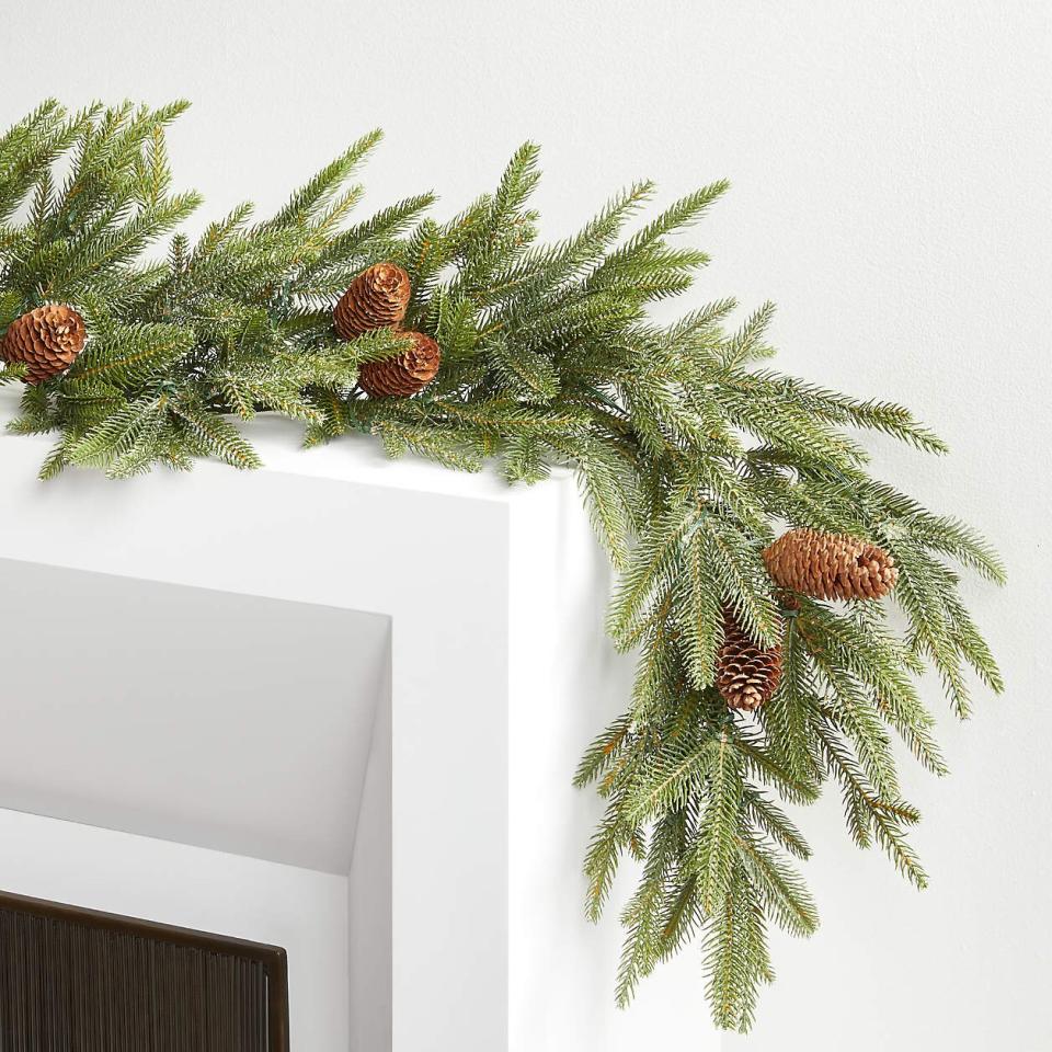 Crate & Barrel Faux Norway Spruce Pre-Lit Garland