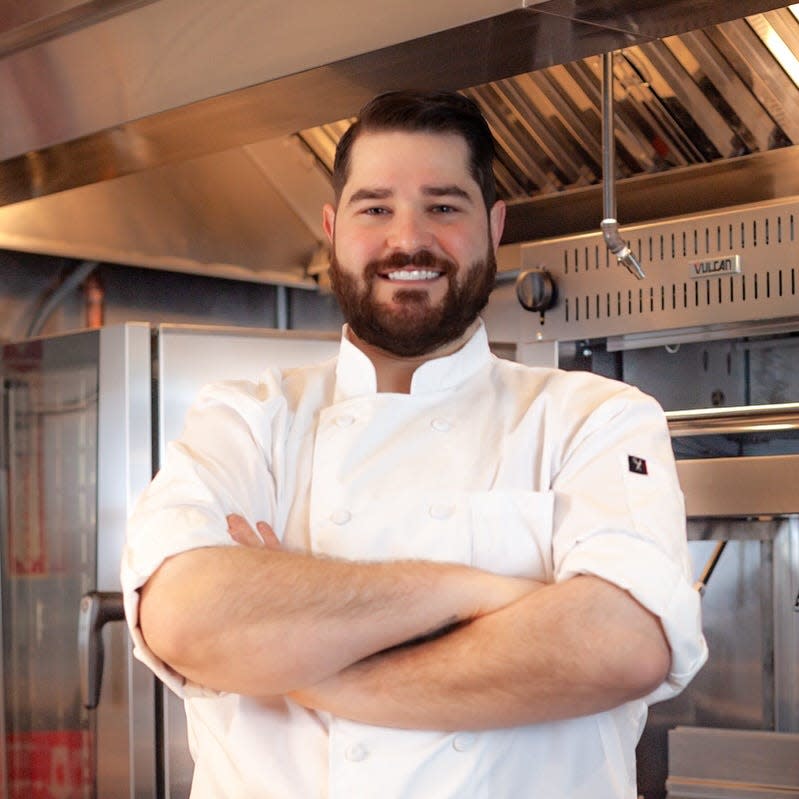 Chef Steven Hacker prepares to serve at Olivia's in Fairhaven, opening in Spring 2024.