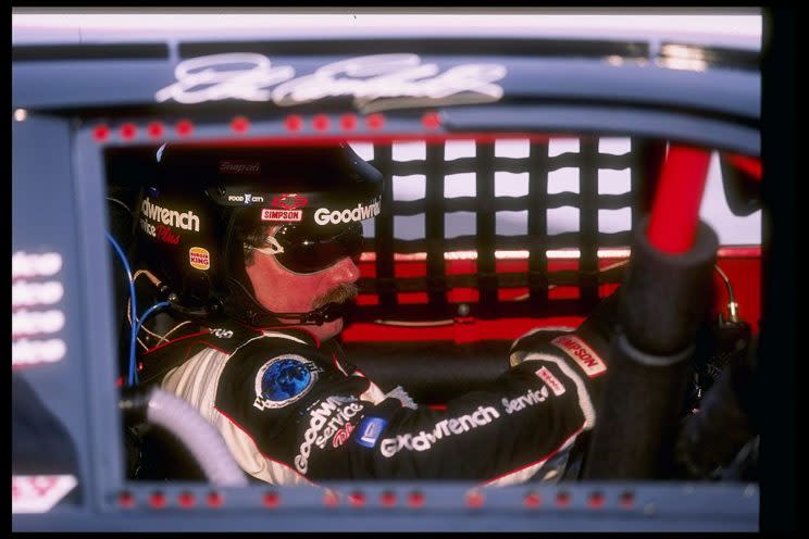Dale Earnhardt Sr. behind the wheel. (Getty Images)