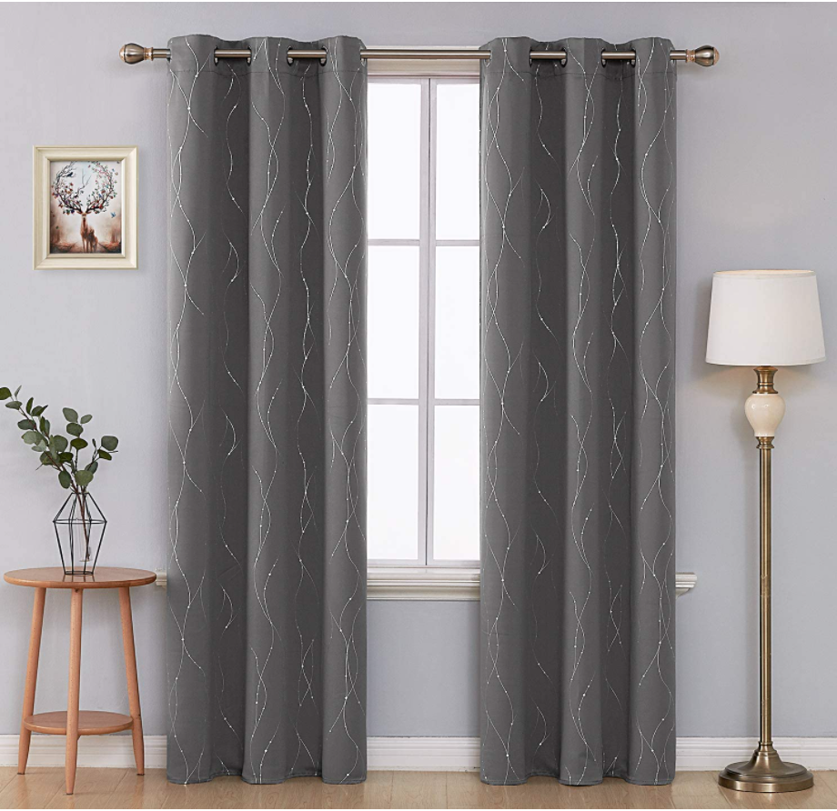 The swirly metallic print gives these curtains a subtle shimmer. (Photo: Amazon)