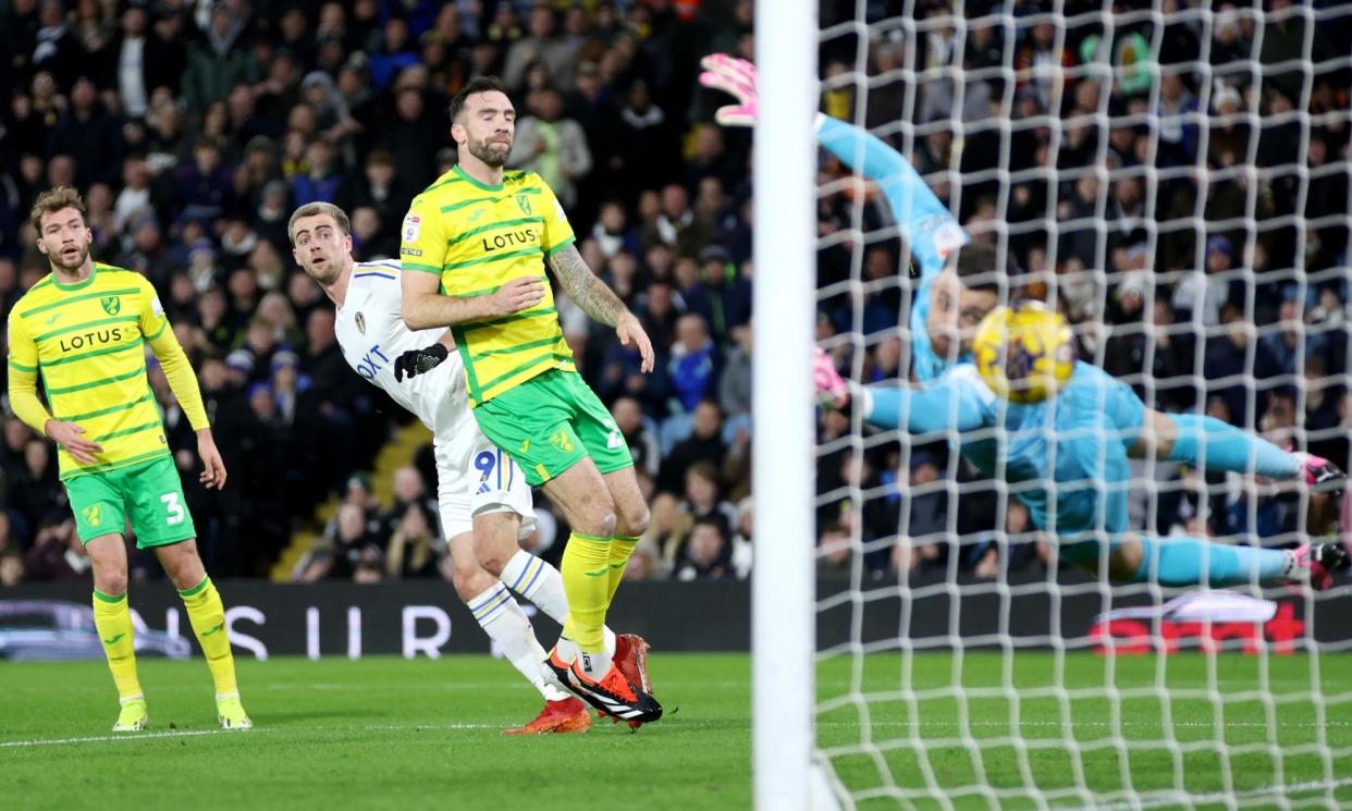 <span>Patrick Bamford scores the winner against Norwich in their Championship encounter back in January.</span><span>Photograph: Clive Brunskill/Getty Images</span>