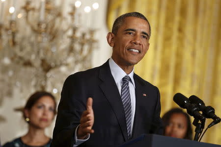 U.S. President Barack Obama delivers remarks on the Clean Power Plan at the White House in Washington August 3, 2015. REUTERS/Jonathan Ernst