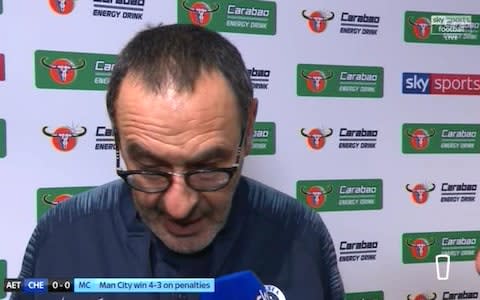 Sarri post match interview - Credit: Sky Sports