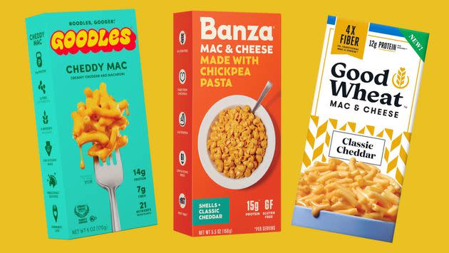 Googles, Banza and GoodWheat make macaroni and cheese.