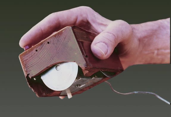 A prototype of Engelbart's first computer mouse.