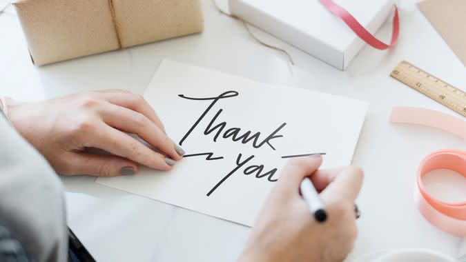 writing a thank you letter