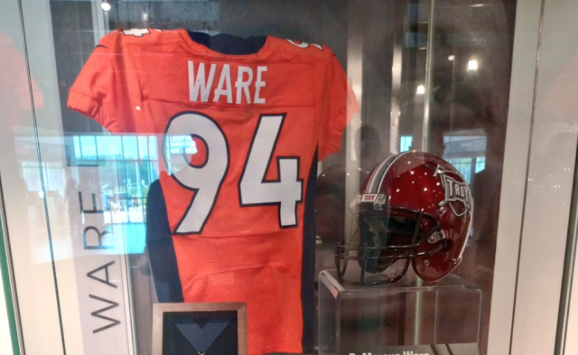 DeMarcus Ware's Hall of Fame display does not feature a Cowboys