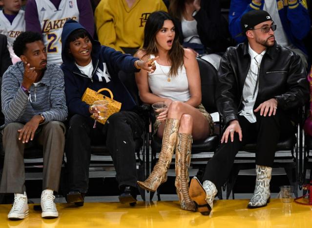 Kendall Jenner and Bad Bunny Become a Meme While Sitting Courtside