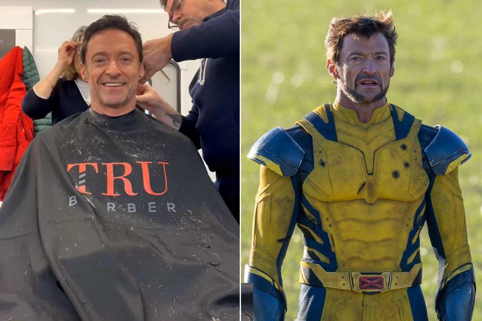 <p>Hugh Jackman/Instagram; Bav Media / SplashNews</p> Hugh Jackman has his Wolverine hair removed