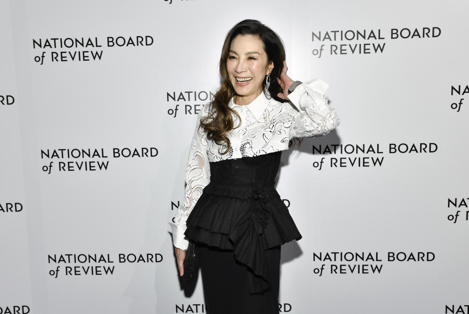 Best actress honoree Michelle Yeoh attends the National Board of Review Awards Gala at Cipriani 42nd Street on Sunday, Jan. 8, 2023, in New York. (Photo by Evan Agostini/Invision/AP)