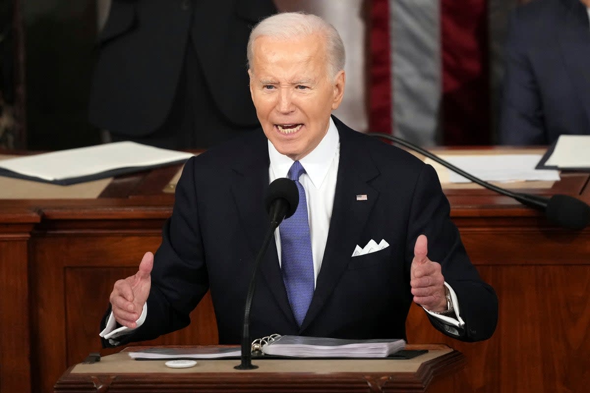 Joe Biden called for an ‘emergency’ mission to construct a seaport in Gaza to let more aid into the territory (AP)