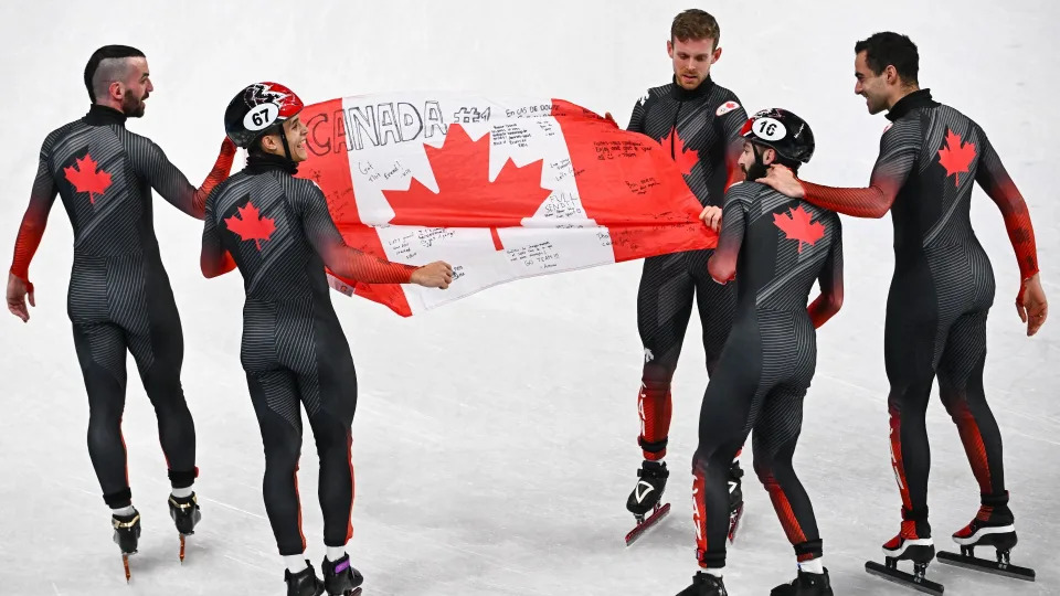 Canada's speed skating team has captured another gold medal in historic fashion at the Beijing Olympics. (Getty)