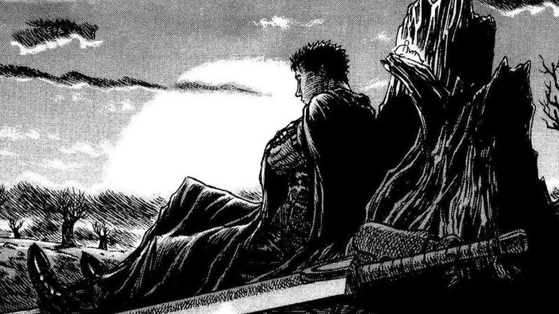 Guts the Black Swordsman in the Berserk manga.