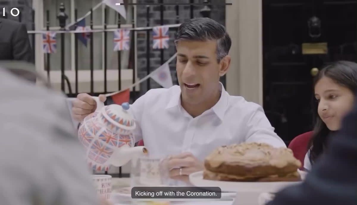 A still from Rishi Sunak’s May recap video (Number 10 Downing Street)