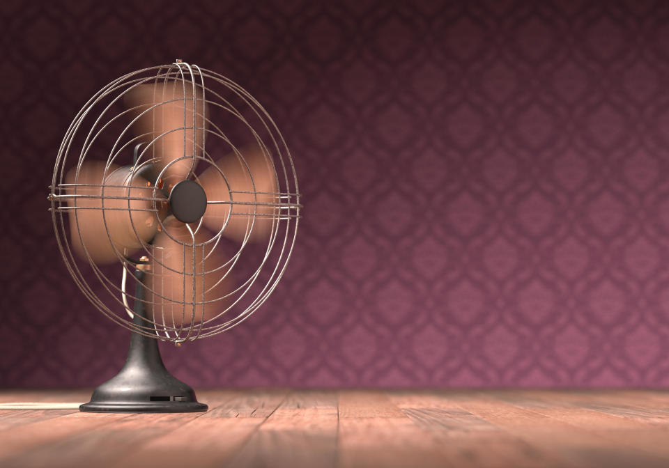 Fan on a wooden floor 