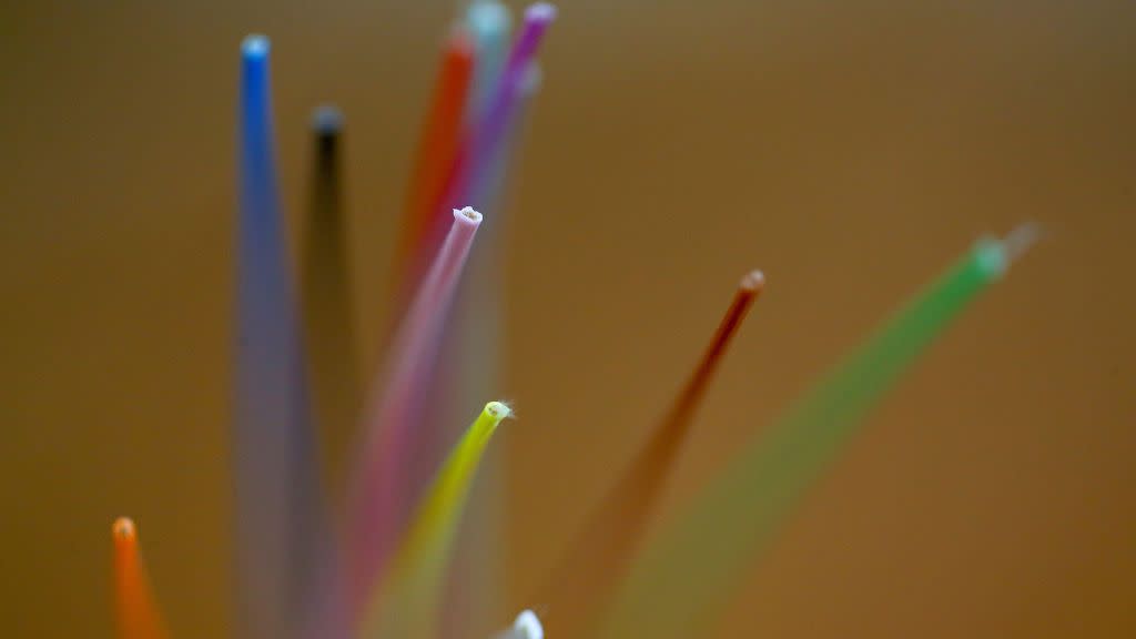 A fiber optical cable is seen without sheath in a storage area in Perugia, Italy, June 23, 2017. Picture taken June 23, 2017. REUTERS/Alessandro Bianchi - RC131ABDB000