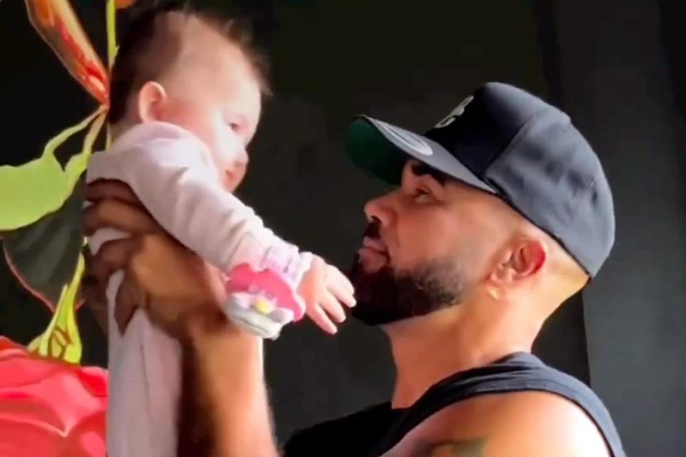 <p>Shemar Moore/Instagram</p> Shemar Moore has a special moment with his 6-month-old daughter, Frankie.