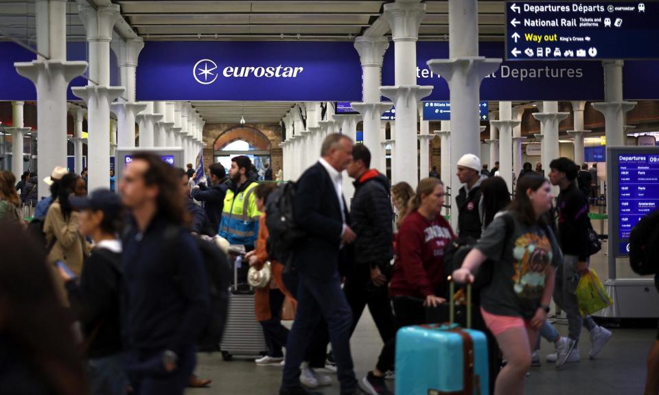 <span>Eurostar has invested millions in revamping St Pancras station with new pre-check-in areas to register biometric data.</span><span>Photograph: Henry Nicholls/AFP/Getty Images</span>