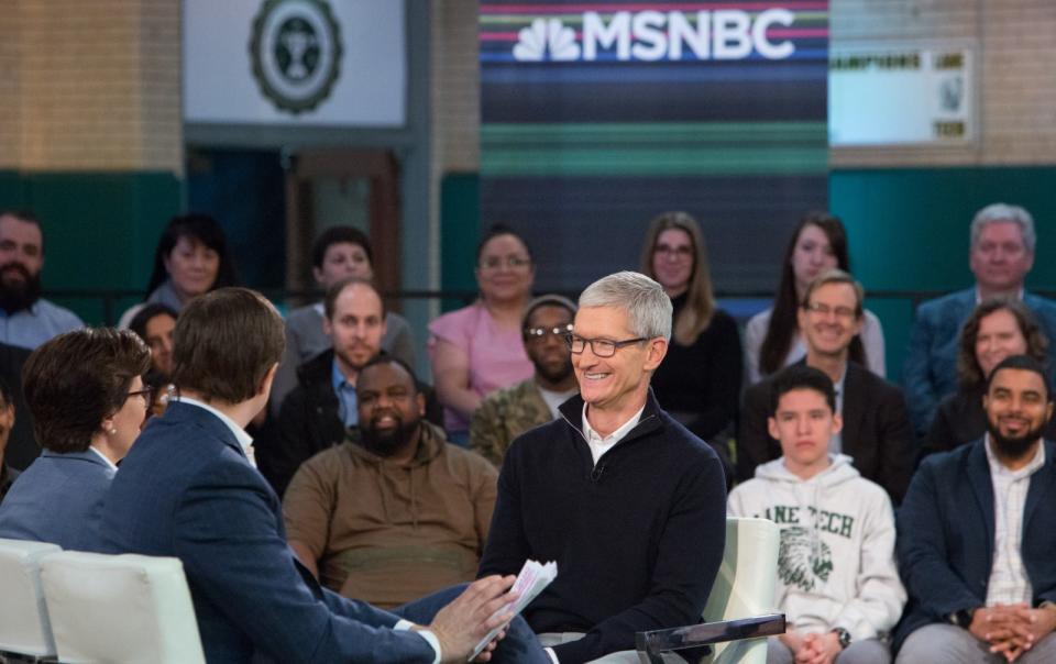 During the "Revolution: Apple Changing the World" interview airing on MSNBC,