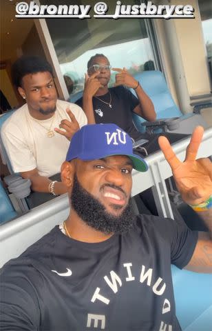 <p>Lebron James/Instagram</p> LeBron James with sons LeBron "Bronny" James Jr. and Bryce Maximus.