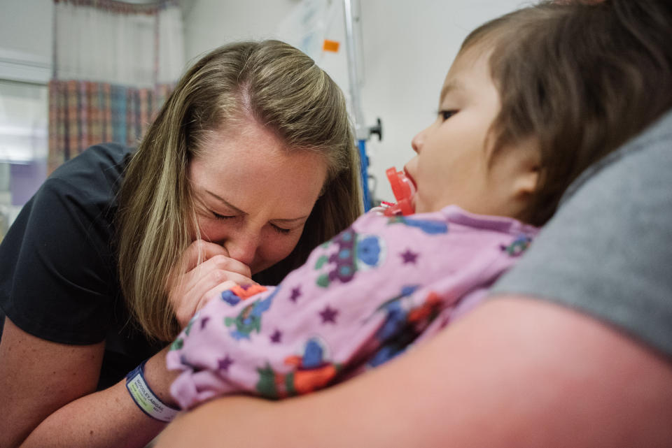 Abby at Children's Hospital of Philadelphia for her liver transplant. (Photo: Meg Brock Photography)