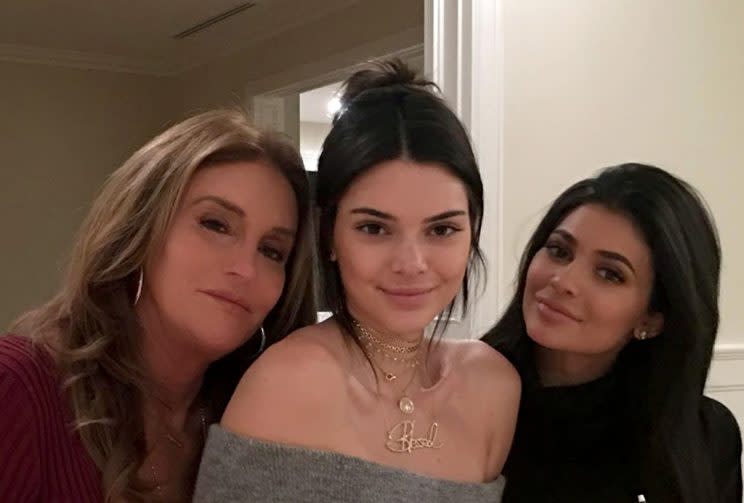 Kylie Jenner, Kendall Jenner, and Caitlyn Jenner on Thanksgiving 2016